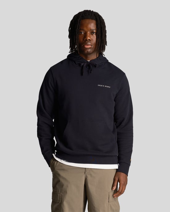 Sudadera con capucha bordada Lyle & Scott para hombre en navy - Image 5
