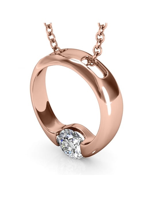 Colgantes Mini Anillo - Oro Rosa y Cristal - Image 3