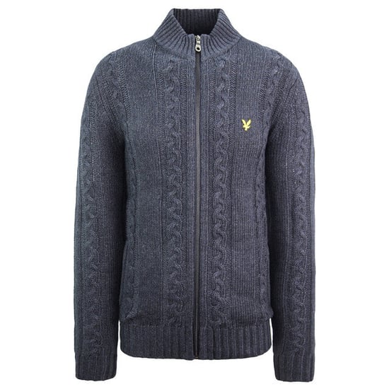 Jersey azul marino de punto trenzado para hombre Lyle & Scott - Image 1