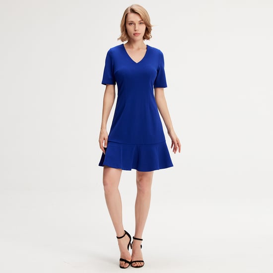 Minimalist trapeze jersey dress - Image 4