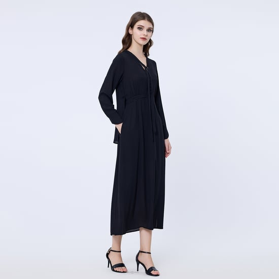V-neckline long blouse-dress - Image 2