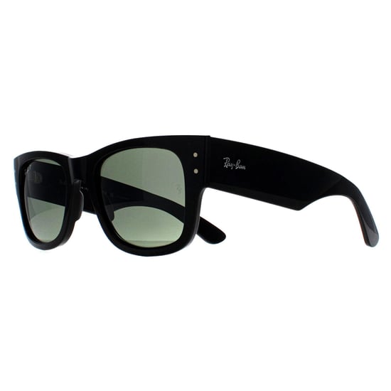 Ray-Ban Cuadradas Unisex Negro Pulido Verde Polarizadas RB0840S Mega Wayfarer - Image 2