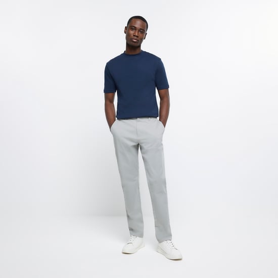 River Island Mens T-Shirt Navy Ri Studio Slim Fit Tee