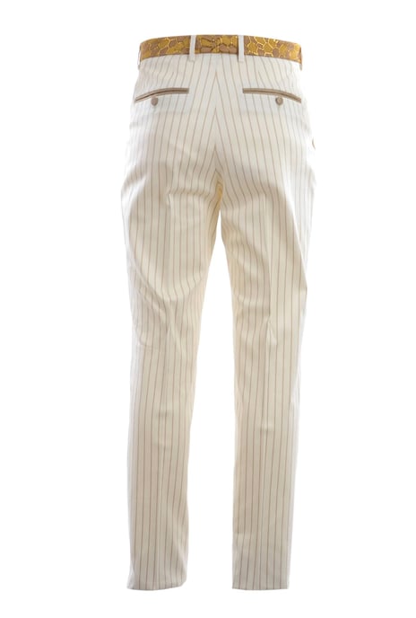 Traje a rayas con solapa y bolsillos en dorado para hombre de Dolce & Gabbana - Image 5