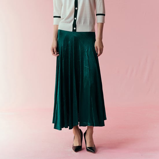 Very flared long velvet skirt - Image 6