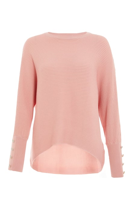 Pink Light Knit Buttoned Jumper