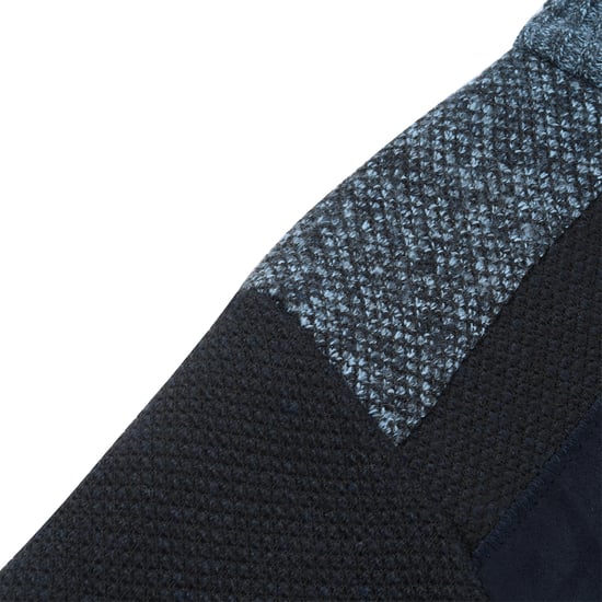 Men's Cardigan with Zip Stand-Up Collar Cardigan Chunky Knit Lined Jumper for Winter Navy