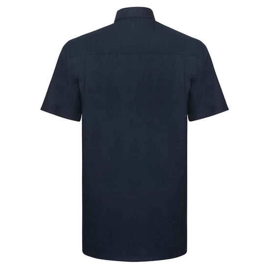 Russell Collection Mens Classic Oxford Short-Sleeved Shirt (Bright Navy) - Image 2
