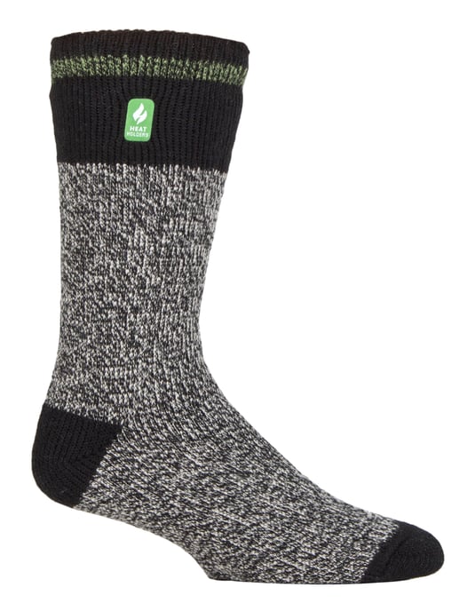 Calentadores - Calcetines Térmicos Extra Gruesos para Hombre para Invierno | Calcetines Aislantes de Forro Polar Cálido | Regalos para Hombre - Negro Verde (Oporto) - Image 1