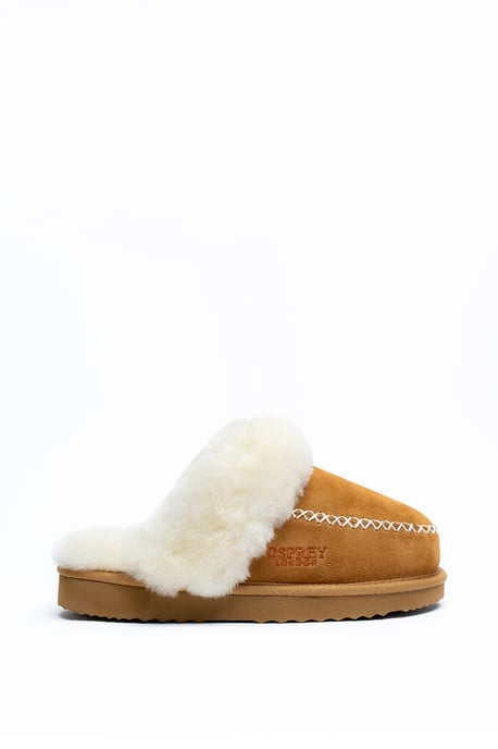 Osprey London Women's 'The Celeste' Chestnut Suede Slipper - Image 1