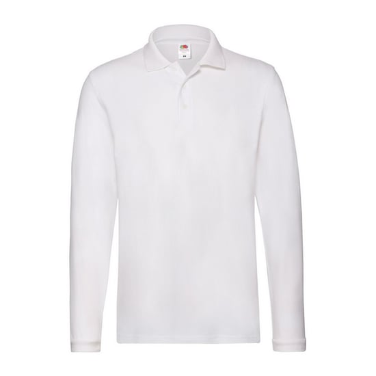 Fruit of the Loom Mens Cotton Pique Long-Sleeved Polo Shirt (White) - Image 1