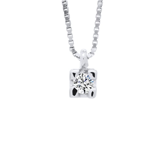 DIADEMA - Necklace with Diamonds - White Gold - Venetian Chain