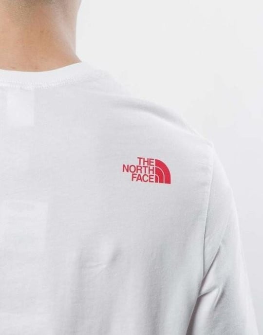 Camiseta The North Face Hombre Fine Manga Corta Blanco/Rojo - Image 6