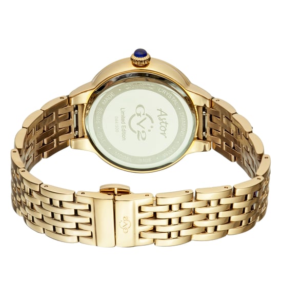 GV2 Siena Reloj de acero inoxidable con esfera plateada y diamantes de cuarzo suizo para mujer - Image 2