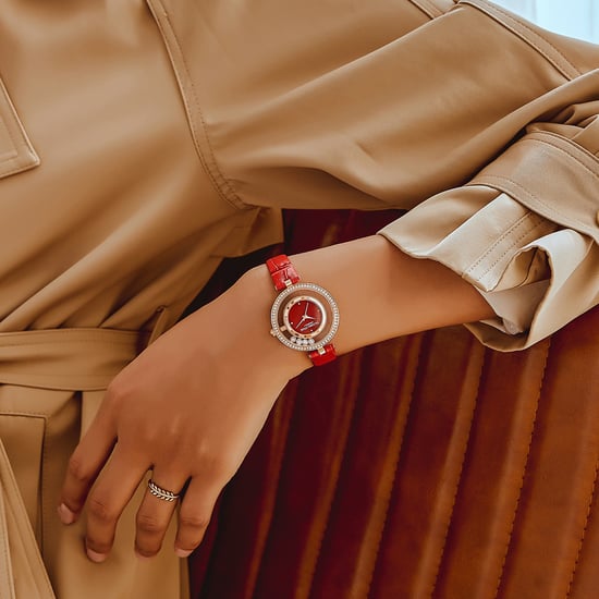 VICTORIA HYDE Ladies Watches Small Dial Analog Quartz Woman Watches with Clear Crystal Elegant Gold Watch for Woman, red crystal - Image 3