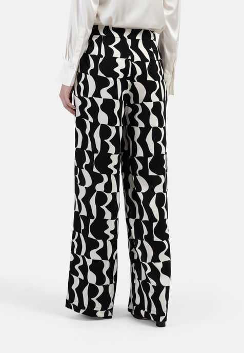 Dreimaster fabric trousers women black white - Image 4