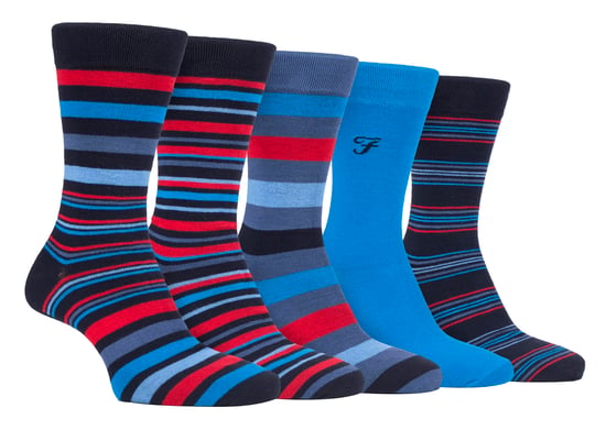 Farah - Pack de 5 calcetines para hombre de bambú orgánico natural con rayas brillantes - Image 1