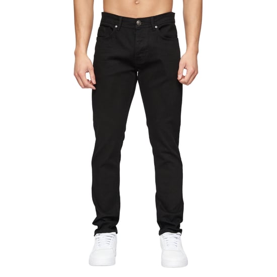 Crosshatch Mens Buraca Denim Slim Jeans (Black) - Image 1