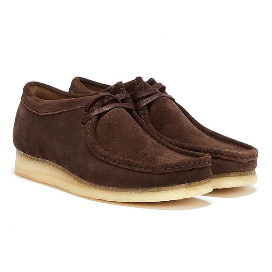 Clarks Wallabee Suede Mens Dark Brown Boots - Image 1