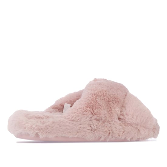 Chanclas de mujer Ted Baker Lopply Faux Fur Crossover en rosa oscuro - Image 3