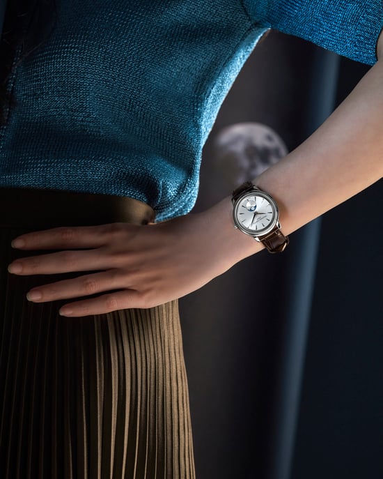 Frédérique Constant Moneta Moonphase Unisex's Brown Watch FC-206S3S6 - Image 6