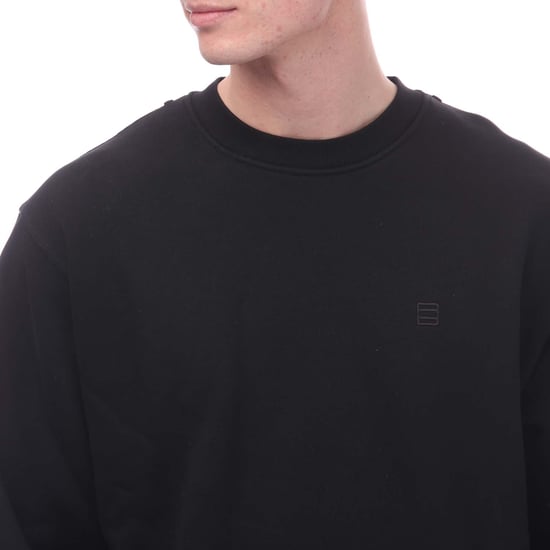 Sudadera de algodón con cuello redondo y collar extraíble en color negro - Image 3