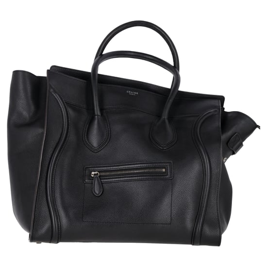 Celine Drummed Shoulder Luggage Tote Bag in Black Leather - Image 1