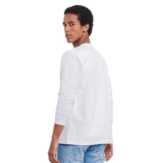 Russell Unisex Adult Plain Classic Long-Sleeved T-Shirt (White)