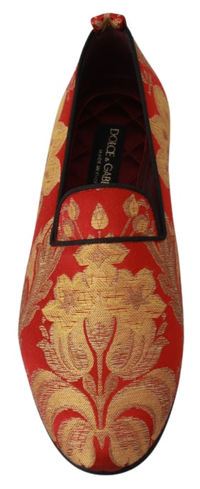 Mocasines de brocado rojo y dorado para hombre de Dolce & Gabbana - Image 2