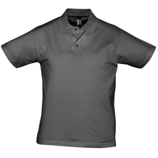 SOLS Mens Prescott Jersey Short Sleeve Polo Shirt (Dark Grey) - Image 1
