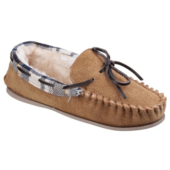 Cotswold Womens/Ladies Kilkenny Classic Fur Lined Moccasin Slippers (Tan)