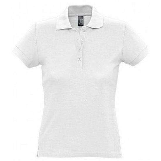 SOLS Womens/Ladies Passion Pique Short Sleeve Polo Shirt (White) - Image 1