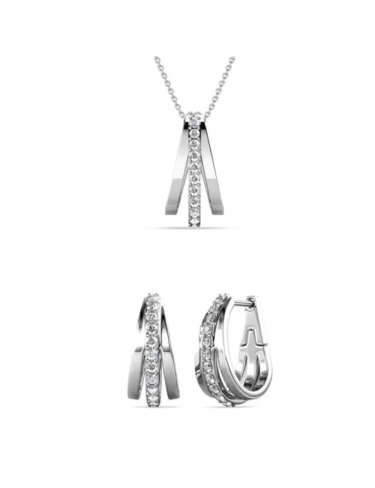 Conjuntos de aros Aurielle - Plata y cristal - Image 1