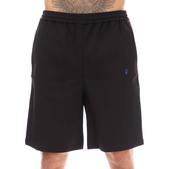 Men's Off White Monogram Band Track Shorts in Black Red