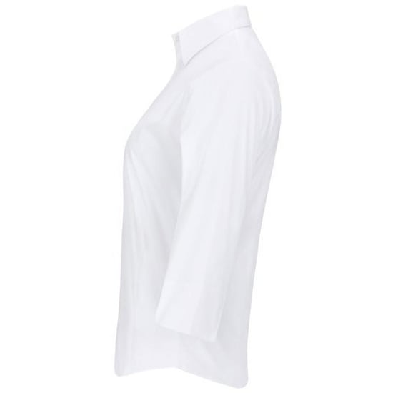 Russell Collection Ladies/Womens 3/4 Sleeve Easy Care Fitted Shirt (White) - Image 3