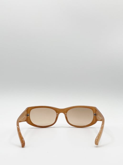90's Wrap Sunglasses in Sand