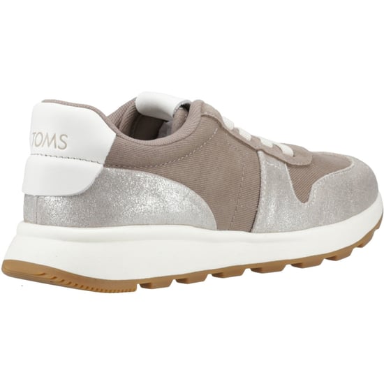 TOMS TRVL Lite Retro Leather Women's Silver Trainers - Image 2