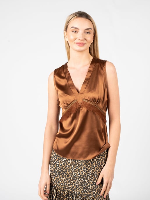 Pinko Top Sabino de mujer marrón - Image 3