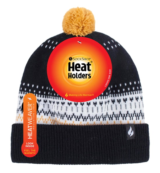 HEAT HOLDERS - Señoras / Mujeres de punto Beanie Bobble Hat con Pom Pom - Image 2