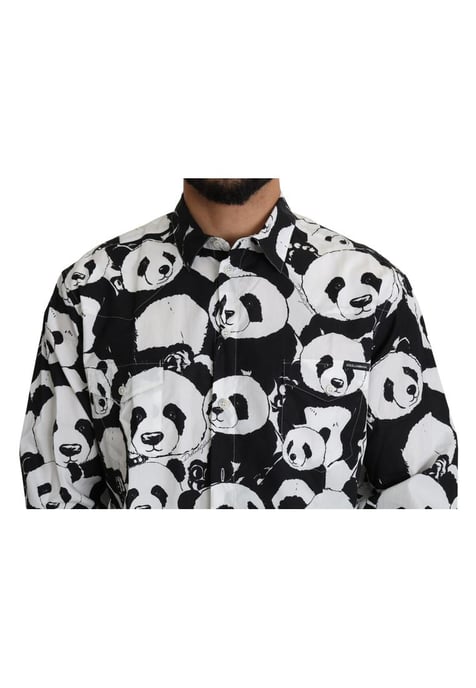 Camisa Casual 100% Algodón Negra Panda para Hombre de Dolce & Gabbana - Image 2