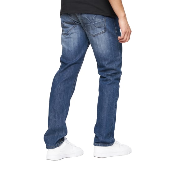 Crosshatch Mens New Techno Denim Embossed Jeans (Stone Wash) - Image 2
