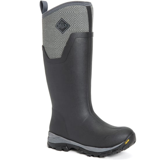 Muck Boots Arctic Ice Tall Rubber Black/Grey Geometric Wellington Boots - Image 1