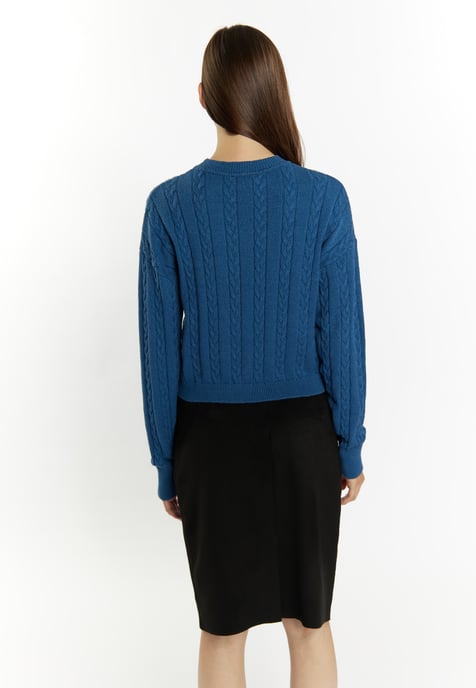 Mymo Knitted pullover women marine - Image 4