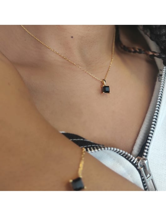 Conjunto Calle Cuadrado Simple - Cristal Dorado y Negro - Image 5