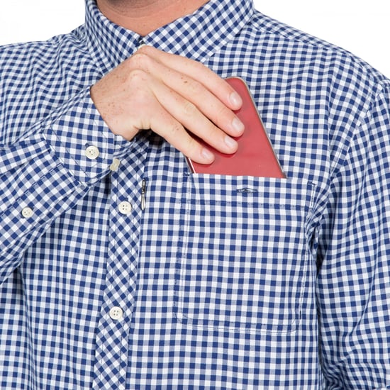 Trespass Mens Yafforth Cotton Shirt (Blue Check) - Image 4