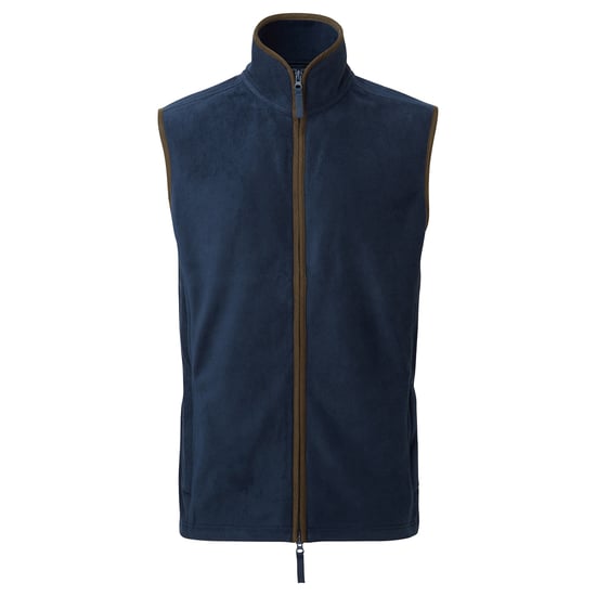 Premier Mens Artisan Fleece Gilet (Navy/Brown) - Image 1