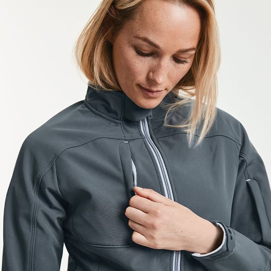 Russell Women/Ladies Bionic Softshell Jacket (Iron Grey) - Image 2