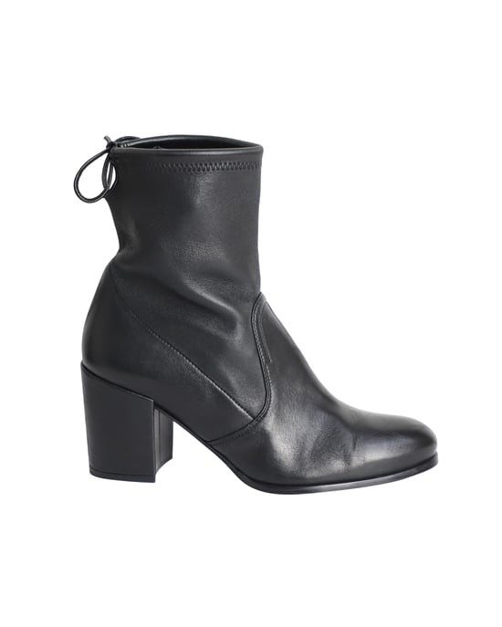 Stuart Weitzman Shorty Ankle Boots in Black Leather - Image 1