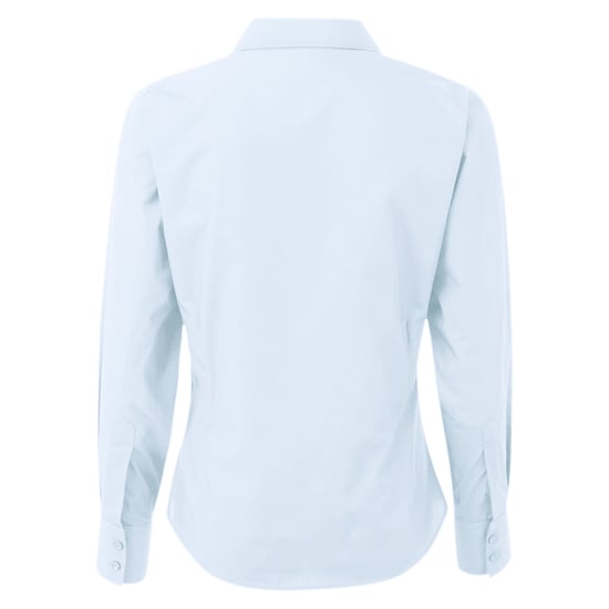 Premier Womens/Ladies Poplin Long-Sleeved Blouse (Light Blue) - Image 2