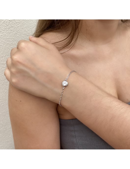 Conjunto Luna con Piedra de Nacimiento - Plata y Cristal - Image 4